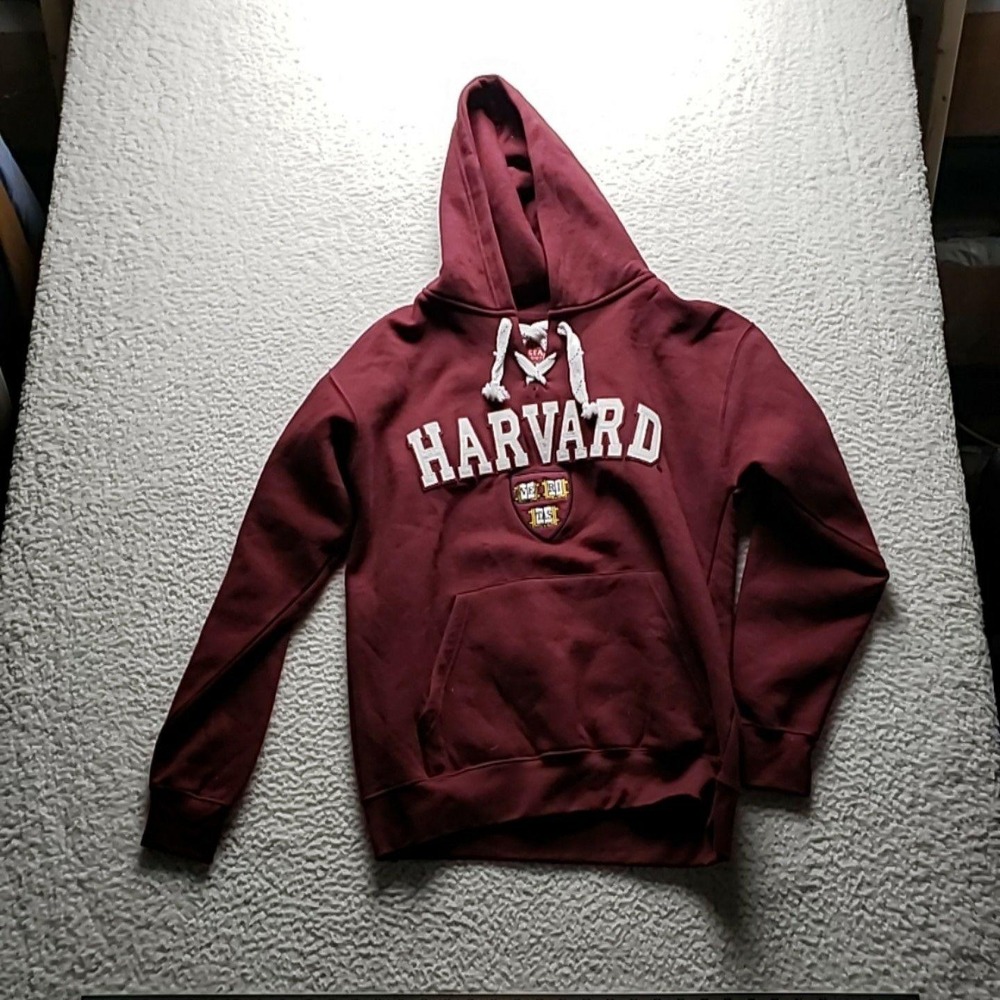 Harvard Sweatshirt Hoodie Mens Large Red NCAA College Bay State Pullover